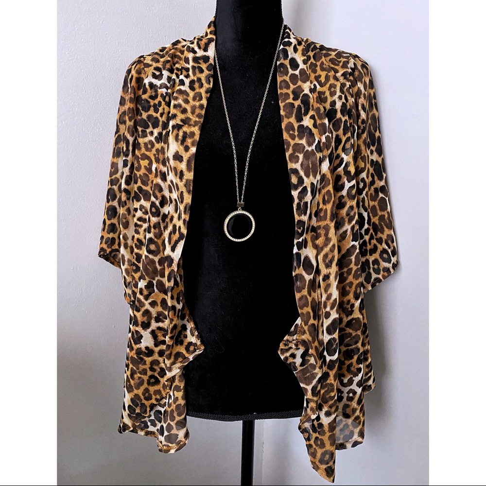 Leopard Print Sheer Cardigan